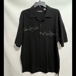 Brigata Men’s shirt casual button down sz L black short sleeve New Condition